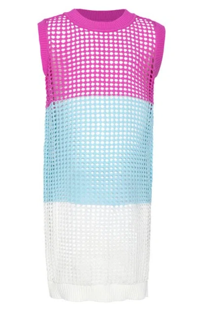 Pq Swim Kids' Tia Crochet Cover-up Dress In Multi