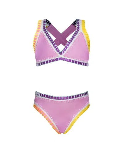 Pq Swim Kids Two Piece Bathing Suit In Brown