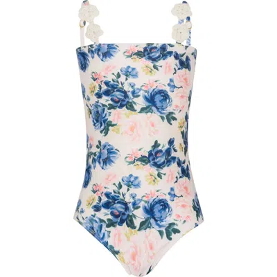 Pq Swim Kids' Winnie Flower One-piece Swimsuit In Pink