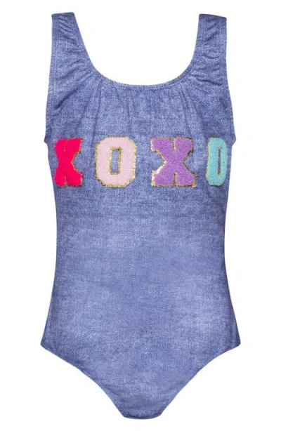 Pq Swim Kids' Xoxo One-piece Swimsuit In Blue