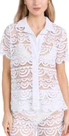 Pq Swim Lace Button Top Water Lily In Water Lily