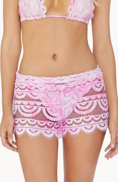 Pq Swim Lace Cover-up Shorts In Amalfi