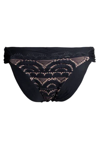 Pq Swim Lace Fanned Full Bottom Midnight In Black
