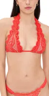 Pq Swim Lace Halter Bikini Top Passion In Red