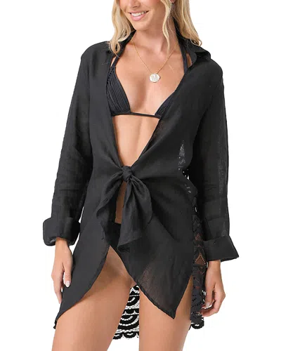 Pq Swim Lace Millie Tie Cover Up Tunic In Black