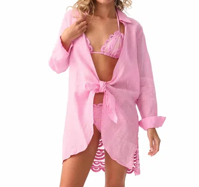 Pq Swim Lace Millie Tie Tunic Coverups In Wisteria In White