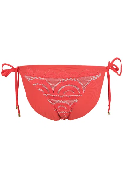 Pq Swim Lace Tie Full Bottom Passion In Red