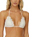 Pq Swim Lace Triangle Bikini Top In Vanilla