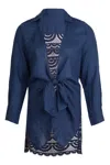 Pq Swim Lace Tunic Navy In Blue