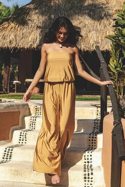 Pq Swim Lacey Jumpsuit In Oro In Neutral