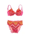Pq Swim Lettuce Edge 2pc Bikini Set In Pattern