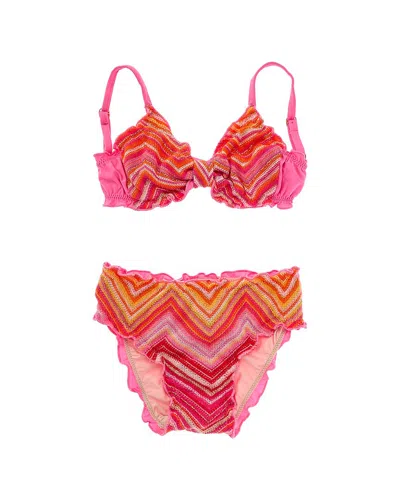 Pq Swim Kids' Lettuce Edge 2pc Bikini Set In Pattern