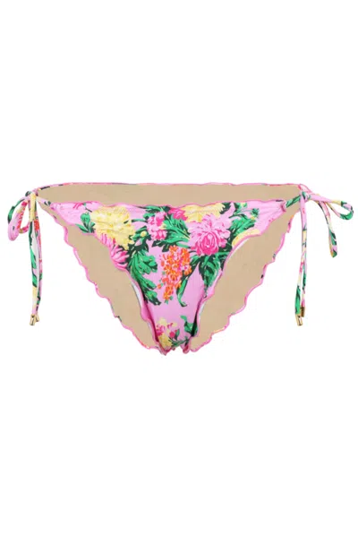 Pq Swim Lettuce Edge Full Bottom Dahlia In Pink