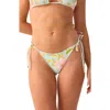 Pq Swim Lettuce Edge Side Tie Bikini Bottoms In Pink