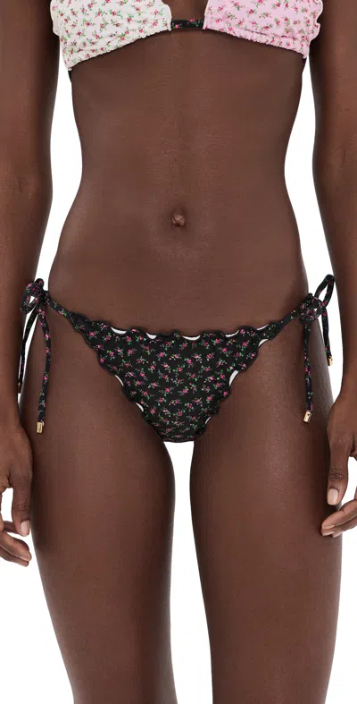 Pq Swim Lettuce Edge Tie Side Bikini Bottoms Rosebud In Multi