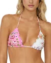 Pq Swim Lettuce Edge Triangle Bikini Top In Bahia