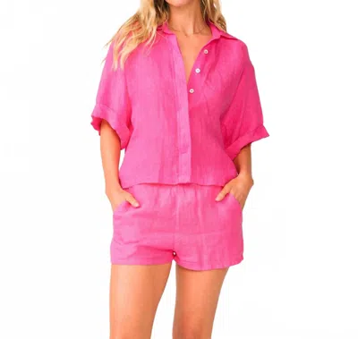 Pq Swim Linen Short In Hot Pink