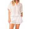 Pq Swim Linen Short In Water Lily In White
