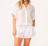 Pq Swim Linen Short In Water Lily In White