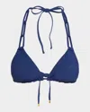 Pq Swim Loop Triangle Bikini Top In Blue