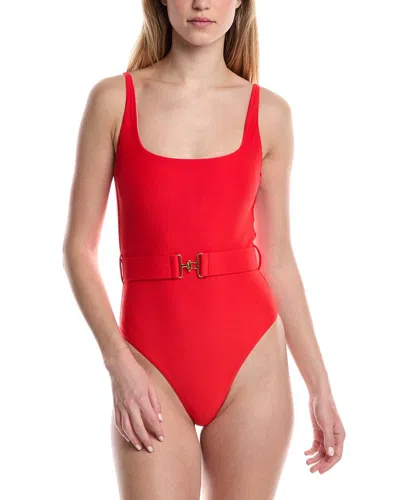 Pq Swim Lucia Belted One-piece In Red