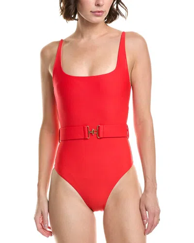 Pq Swim Lucia Belted One-piece In Animal Print