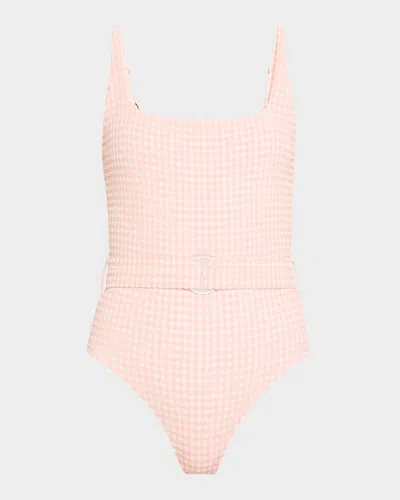 Pq Swim Lucia Belted One-piece Swimsuit In Ballet