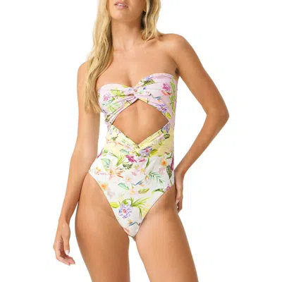Pq Swim Margeaux Twist Front Cutout One-piece Swimsuit In Multi