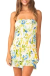 Pq Swim Marie Ruffle Strapless Cotton Cover-up Sundress In Bluebell