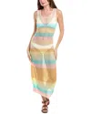 Pq Swim Marlo Open-knit Colorblock Stripe Maxi Dress In Pink