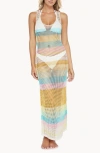 Pq Swim Marlo Open-knit Colorblock Stripe Maxi Dress In Dolce