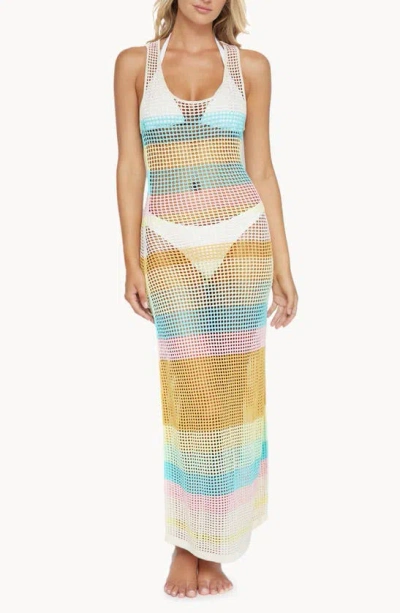 PQ SWIM PQ SWIM MARLO STRIPE SHEER COVER-UP DRESS