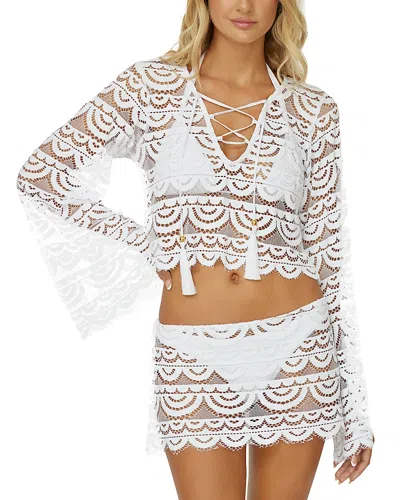Pq Swim Maycee Skirt Swim Cover-up In Water Lily