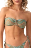 Pq Swim Metallic Bandeau Bikini Top In Multi