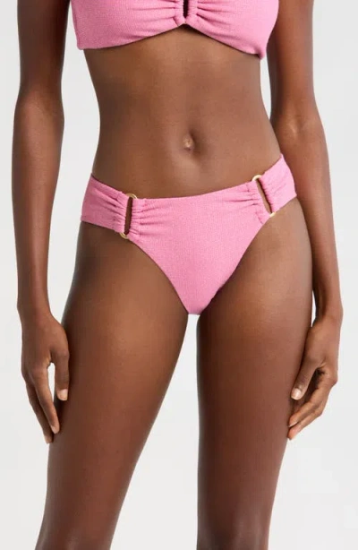 Pq Swim Metallic Bikini Bottoms In Sorbet