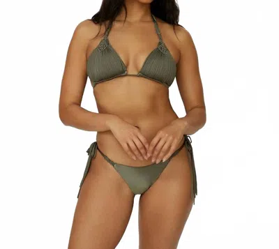 Pq Swim Mila Tri Bikini Top In Olive In Green