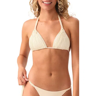 Pq Swim Mila Triangle Bikini Top In White