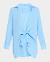 Pq Swim Millie Tie Linen Cover-up Shirt