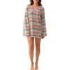 Pq Swim Noah Metallic Long Sleeve Cover-up In Multi