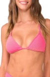 Pq Swim Nova Triangle Bikini Top In Cranberry