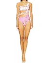 Pq Swim One Shoulder Hollow One Piece Swimsuit In Multi In Neutral