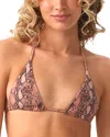 Pq Swim Paige Triangle Bikini Top In Brown
