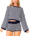 Pq Swim Pisces Palmer Cropped Sweater Top In Blue