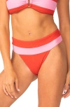 Pq Swim Banded Bikini Bottom In Passion In Passion