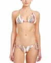 Pq Swim Patara Embroidered Tie Strap Teeny Bikini Bottom Swimsuit In Multi In Multi