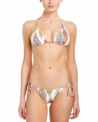 Pq Swim Patara Embroidered Tie Strap Teeny Bikini Bottom Swimsuit In Multi