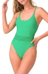 Pq Swim Seaweed Beaded Brynn Swimsuit In Seaweed