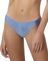 Pq Swim Basic Ruched Full Bottoms Navy In Indie Sky