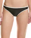 Pq Swim Piped Basic Ruched Full Bikini Bottom In Black