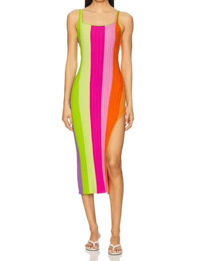 Pq Swim Piper Slit Dress In Clementine In Multi
